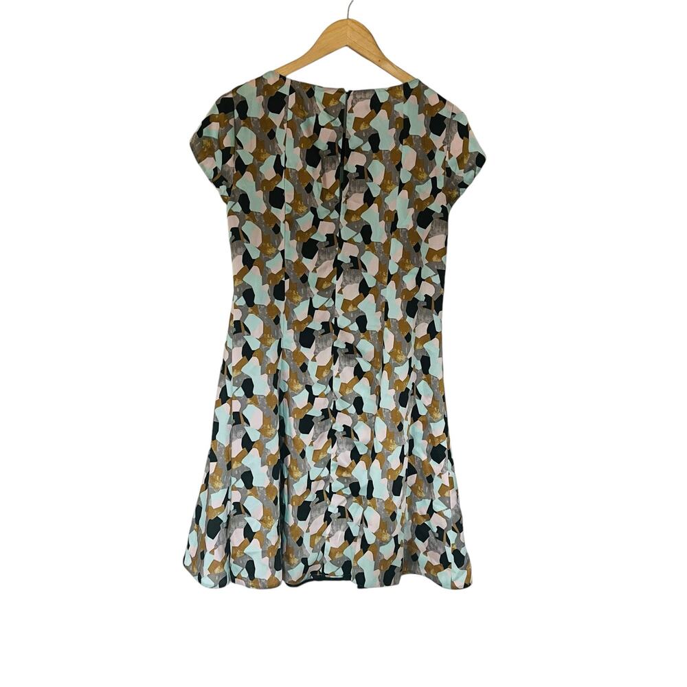 Zara Abstract Print Cap Sleeve Dress Size S Small Multicolor